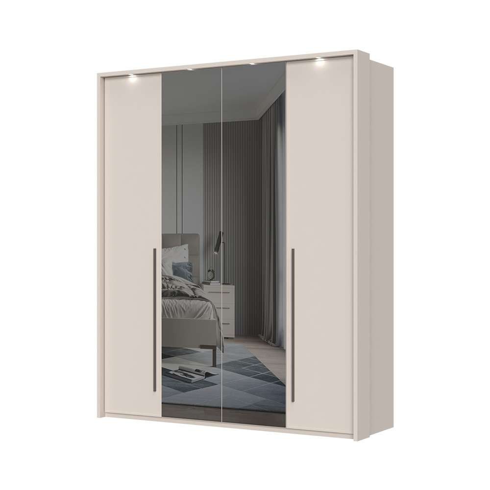 OTTO home Drehtürenschrank Opera mit oder ohne Kranz inkl. LED-Bel.,B 227,272,317 oder 362 cm UV lackiert, Soft Close Funktion, Höhenverstellbare Füße