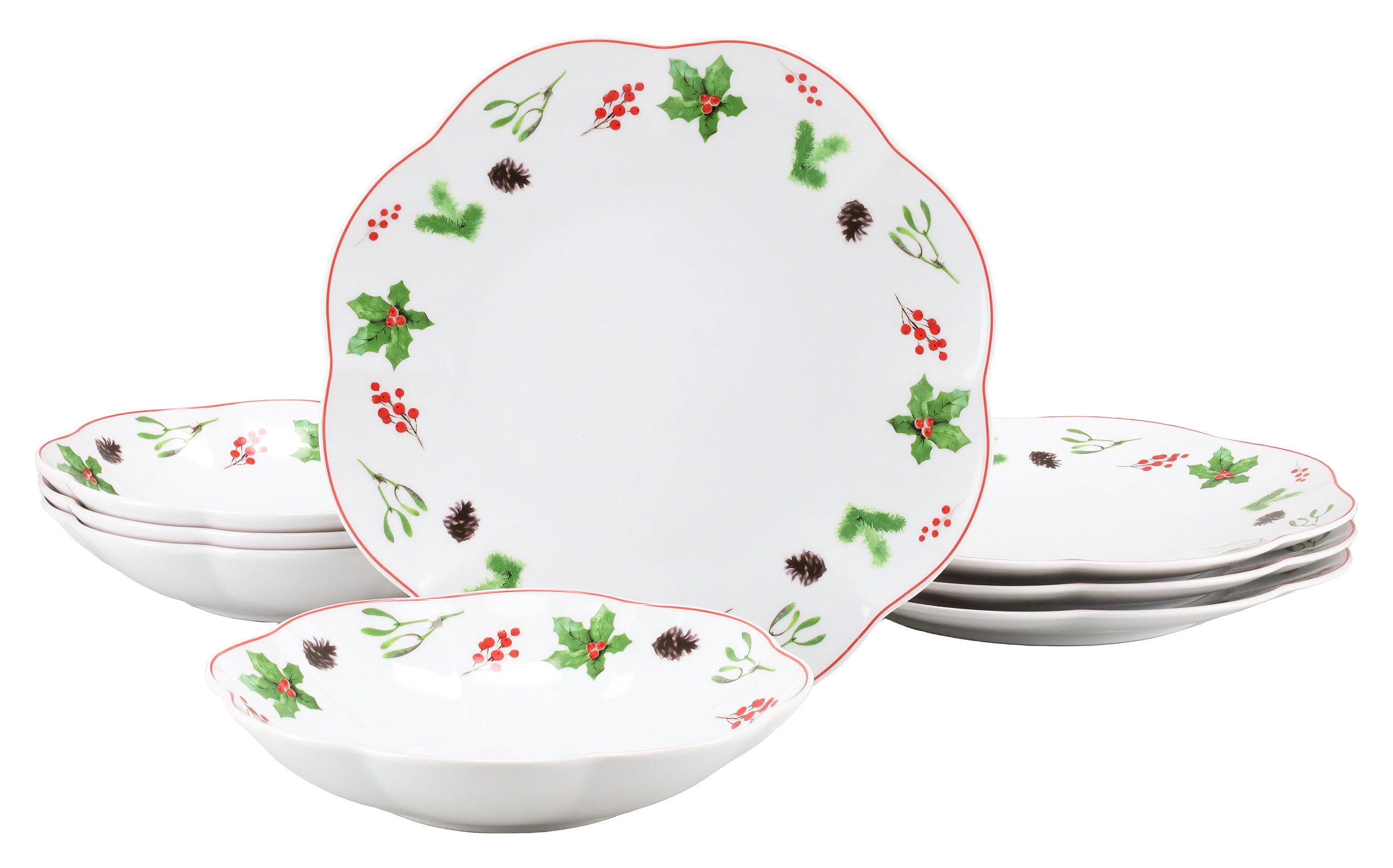 creaTable Tafelservice Naomi Weihnachten (8-tlg), 4 Personen, Porzellan