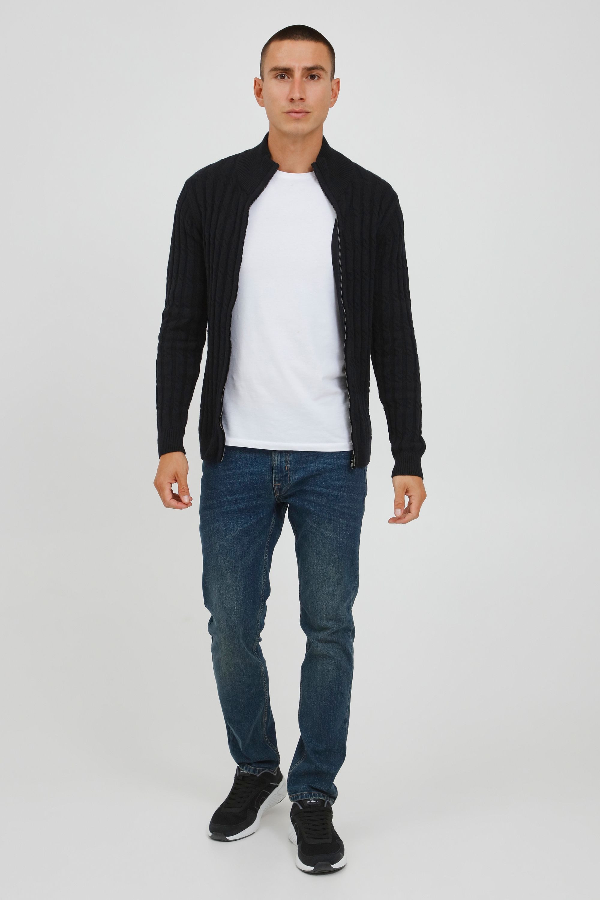 Indicode Strickjacke IDPaulomo Grobstrick Zip-Jacke günstig online kaufen
