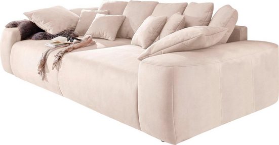HOME AFFAIRE Big-Sofa GLAMOUR Microfaser Natur