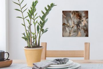 OneMillionCanvasses® Leinwandbild Grau - Gold - Marmor, (1 St), Leinwand Bilder für Wohnzimmer Schlafzimmer