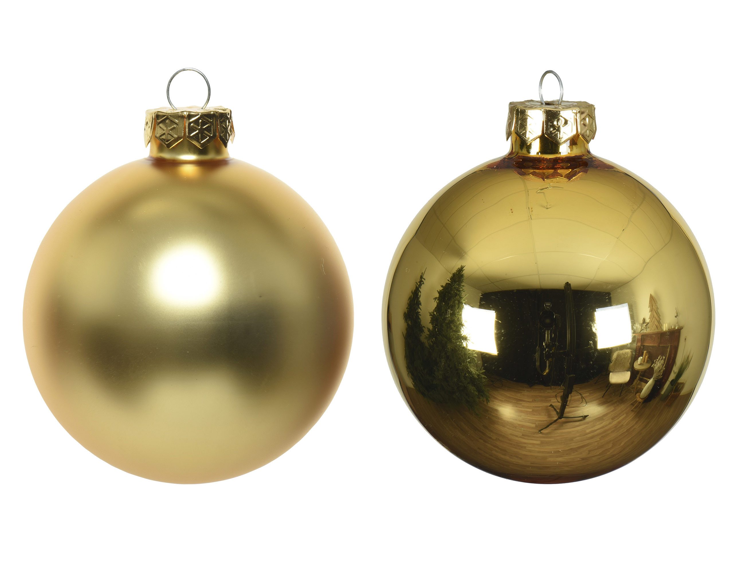 Kaemingk Weihnachtsbaumkugel, Weihnachtskugeln Glas 6cm x 10 Stück - Hellgold