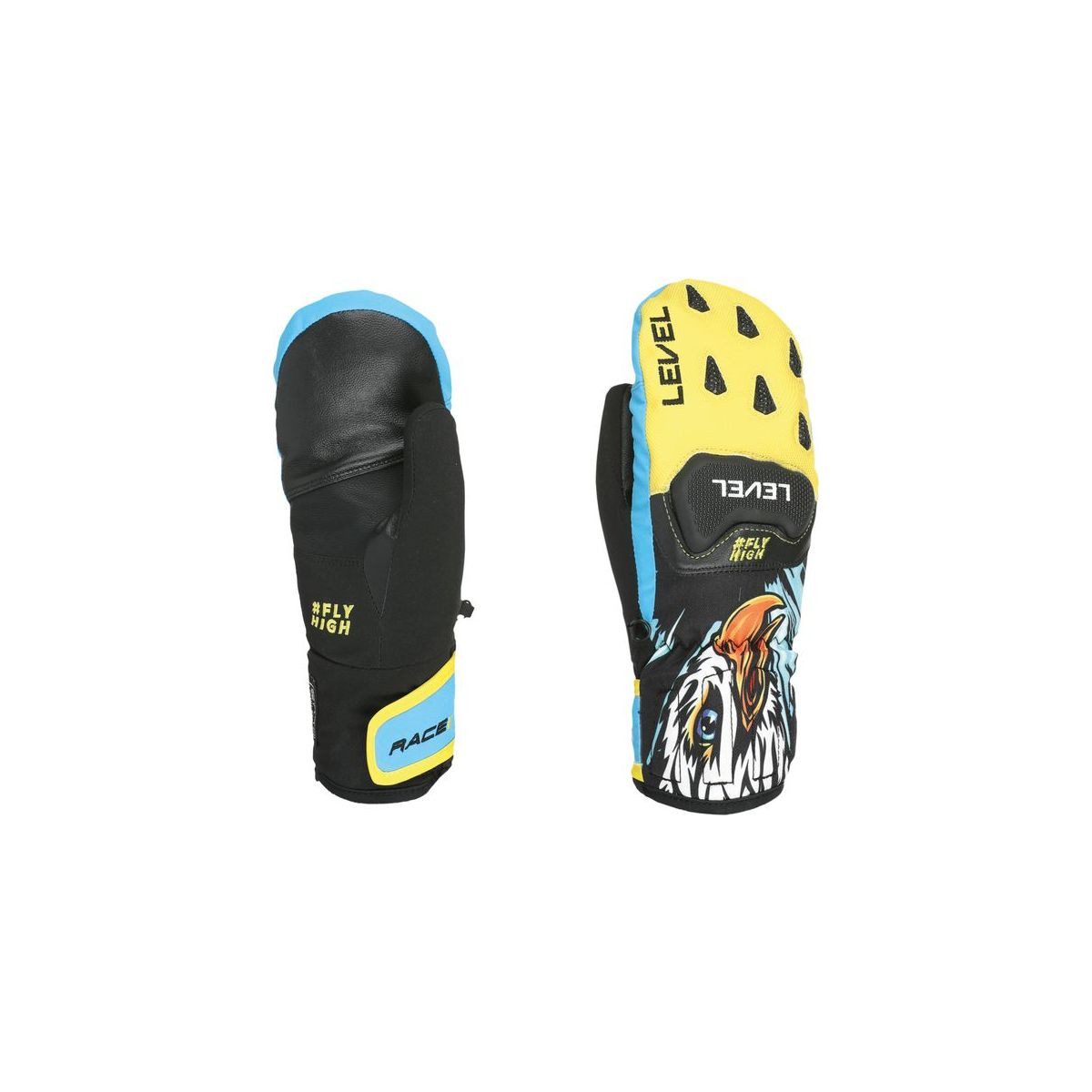 Level Skihandschuhe Race JR Mitten Ideale Fäustlinge für junge Skifahrer und Snowboarder, die Schutz