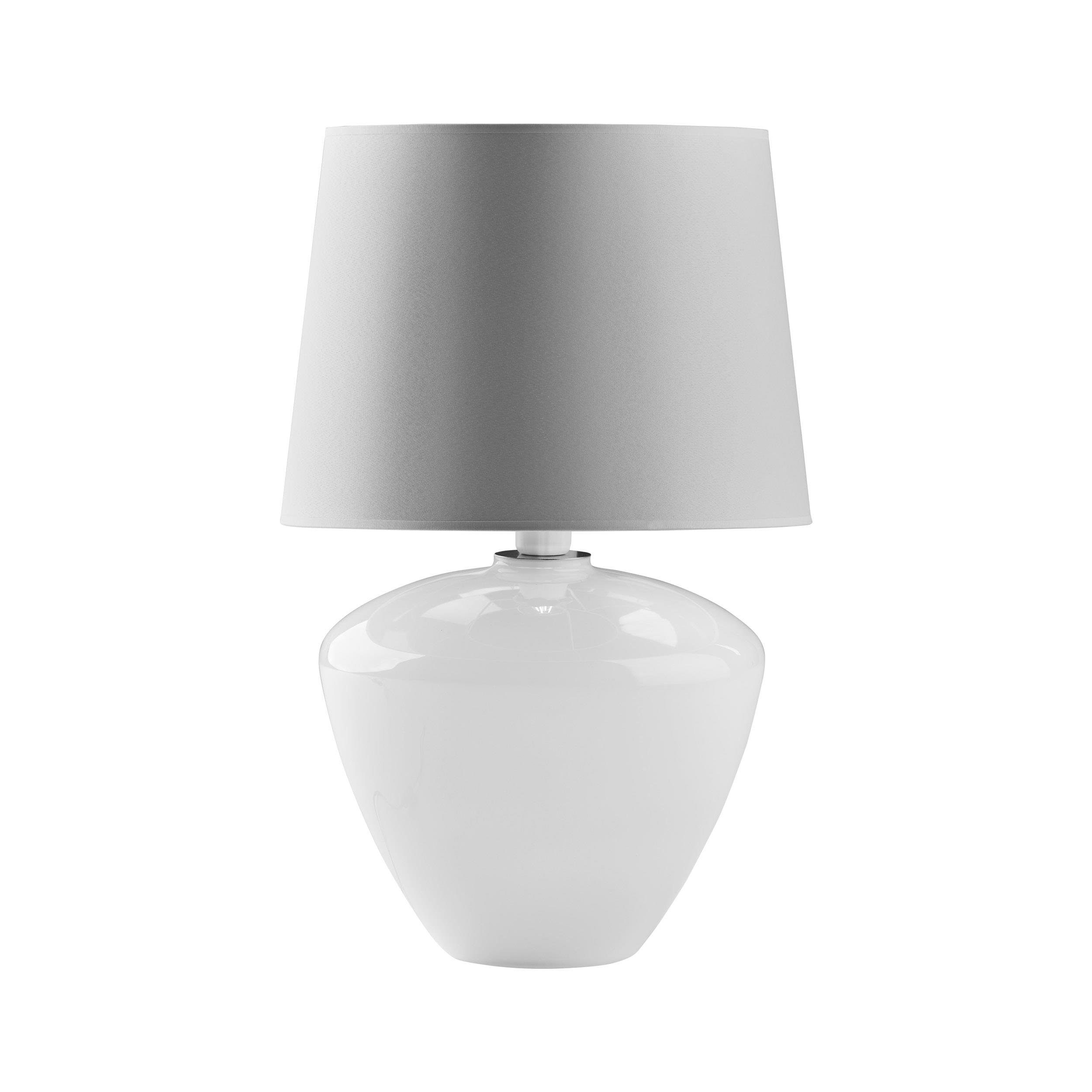 Signature Home Collection Nachttischlampe Glaslampe schwarz weiß bauchig mit Lampenschirm Stoff, ohne Leuchtmittel, warmweiß