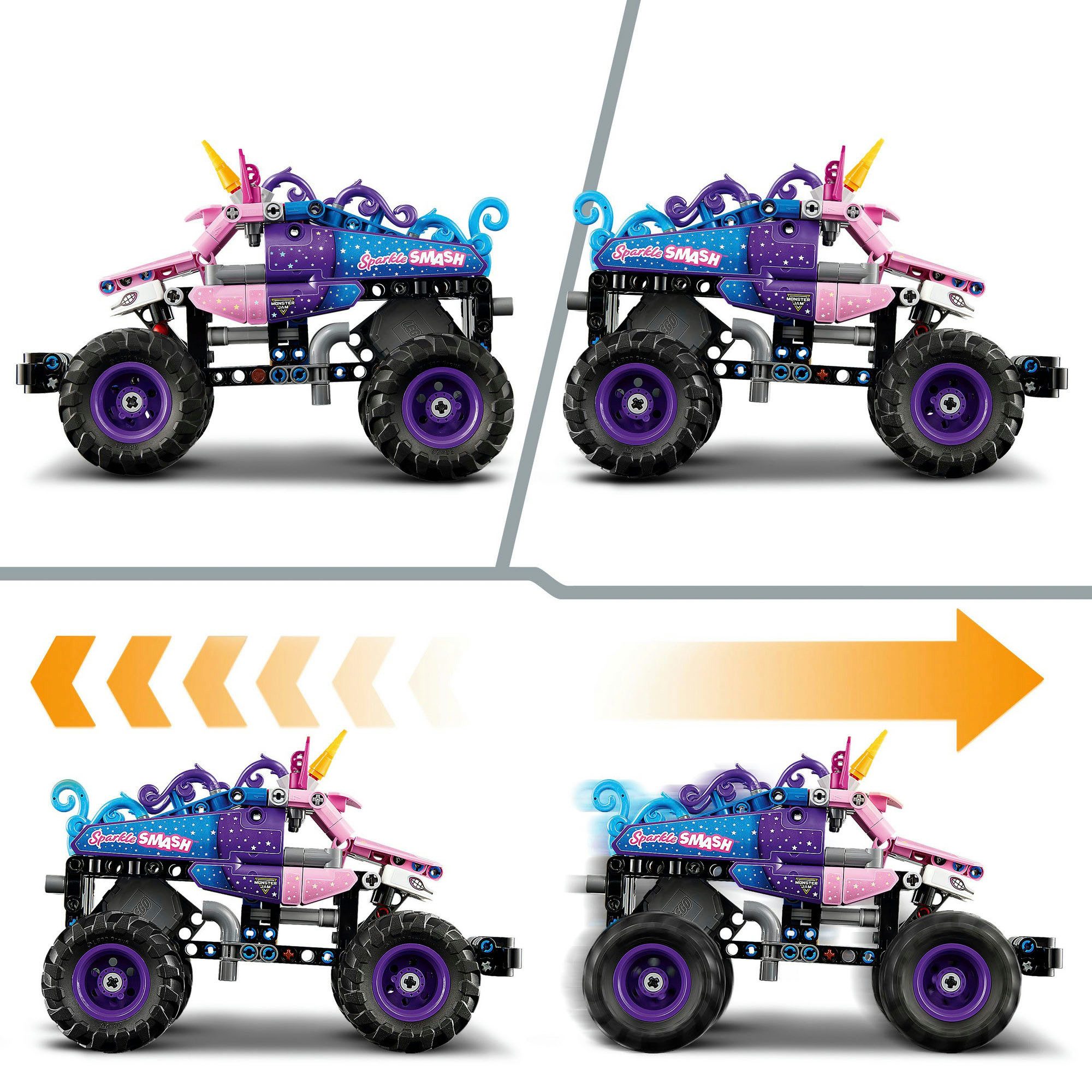 LEGO® Monster Jam Sparkle Smash mit Rückziehmotor (42220), LEGO Technic Konstruktionsspielsteine, (243 St) – Bild 5 von 5