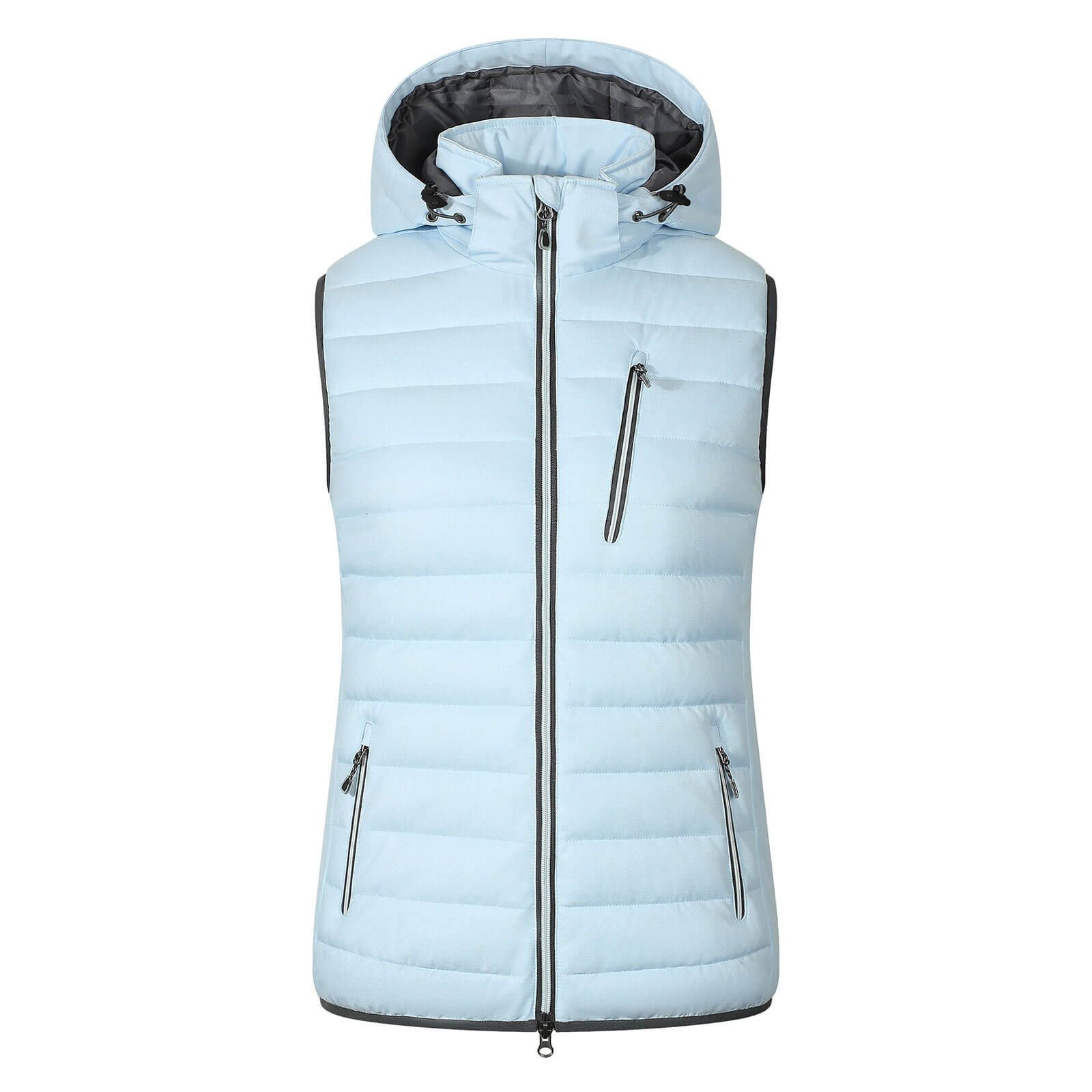 Blue Wave Steppweste Damen Weste Nathalie gesteppt Kapuze - Damenweste Outdoor-Weste leicht Abnehmbare & verstellbare Kapuze, 2-Wege-Reißverschluss, Taschen