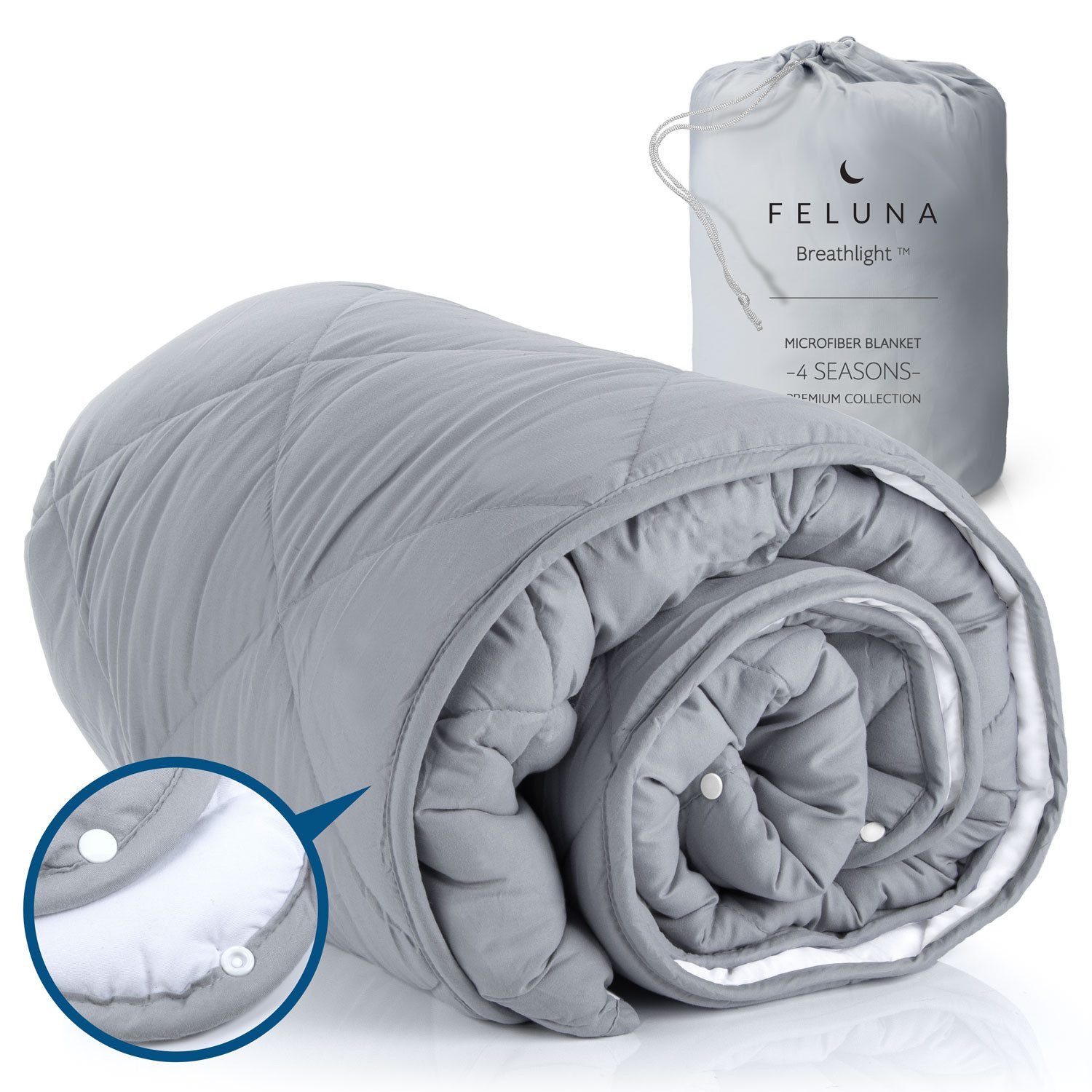 Wohndecke Bettdecke 4-Jahreszeiten, Feluna, Zweiteilige Steppdecke mit Druc günstig online kaufen