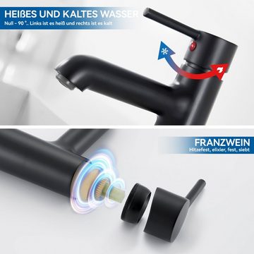 AuraLum pro Waschtischarmatur Wasserhahn Bad Waschtischarmatur Bad Armatur Mischbatterie Waschbeckenarmatur Einhebelmischer Badezimmer