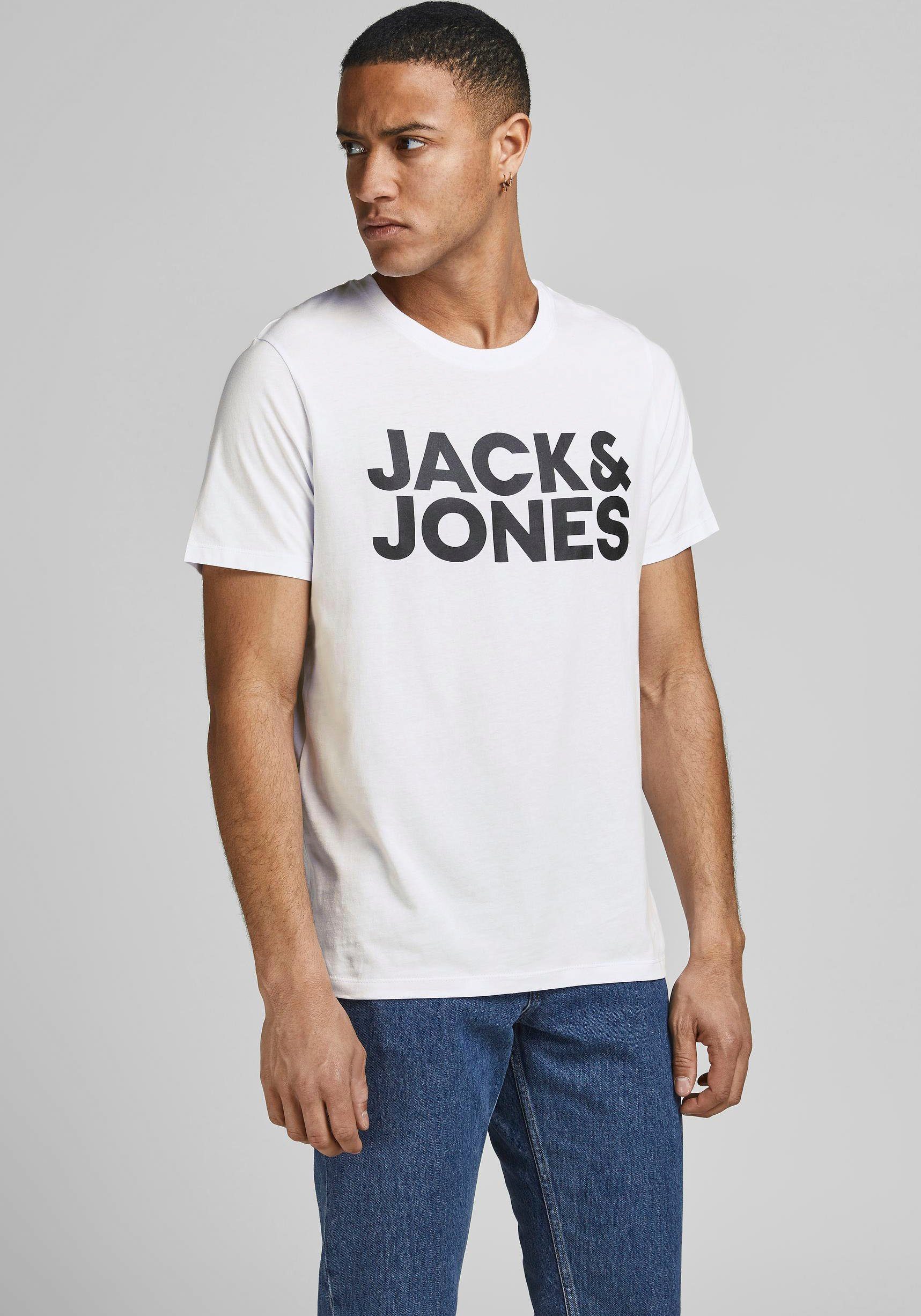 T-Shirt TEE LOGO CORP Jones Logoprint Jack & white mit