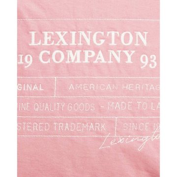 Kissenhülle LEXINGTON Kissenbezug Logo Organic Cotton Canvas Pink-White (50x50cm), Lexington