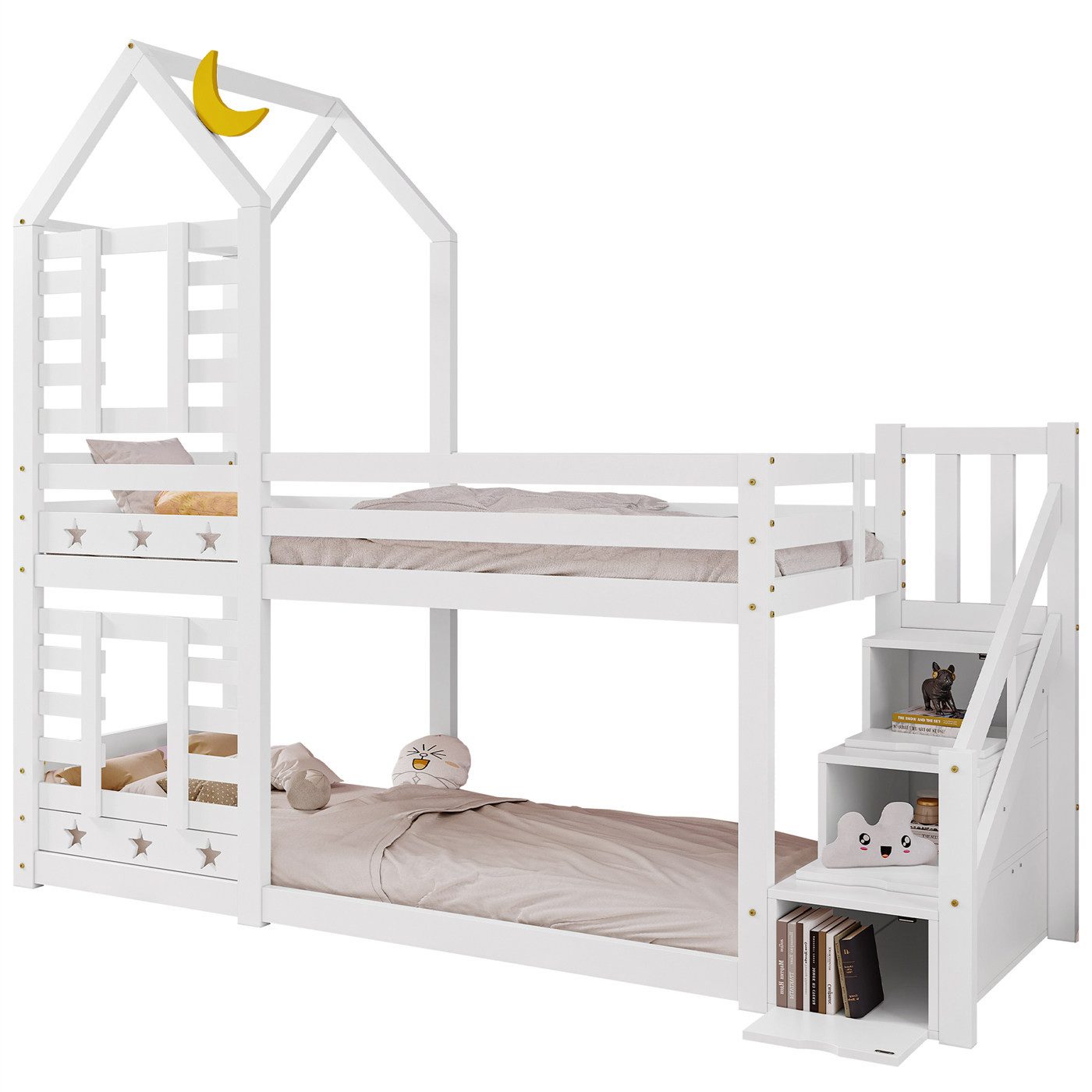 Kinderbett Kinderbett,Hochbett,Baumhaus mit Schublade und Rausfallschutz