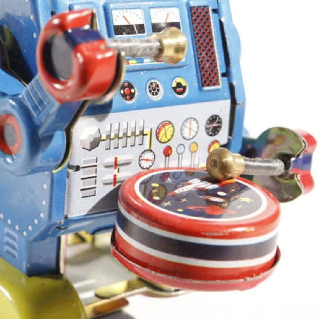 suebidou Roboter nostalgischer Aufziehspielzeug beweglicher Roboter, nachhaltig, kreativ