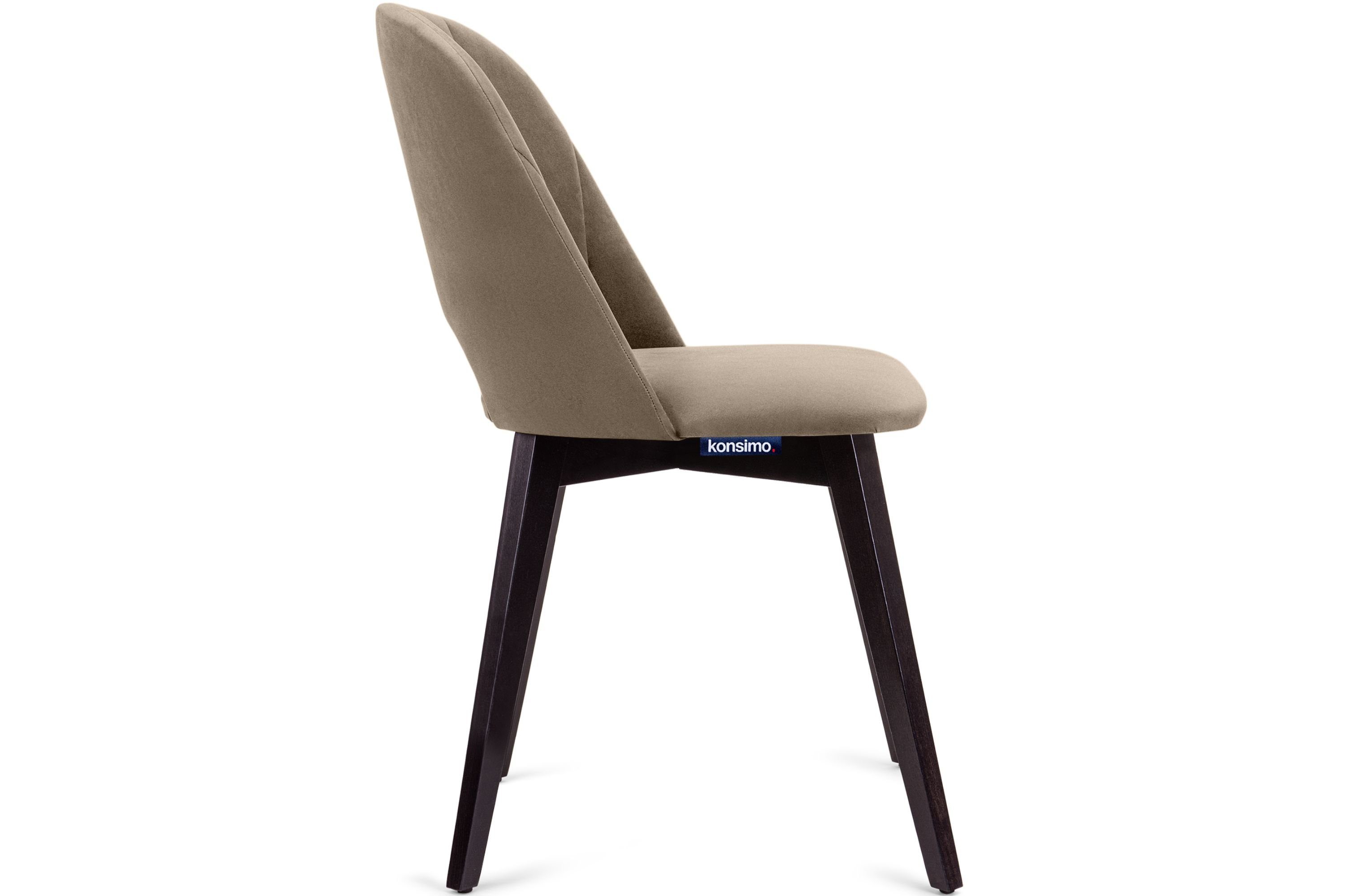 St), (Esszimmerstühl, Konsimo Velours-Sitz beige 1 / beige BOVIO | Polsterstuhl Esszimmerstuhl wenge