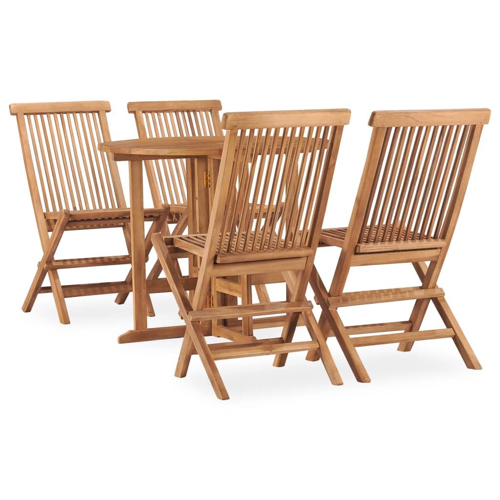 furnicato Garten-Essgruppe Elegante Naturholz Essgruppe 90 x 75 cm für Garten und Terrasse, (1-tlg), Witterungsbeständige Sitzgruppe, klappbar und fein geschliffen