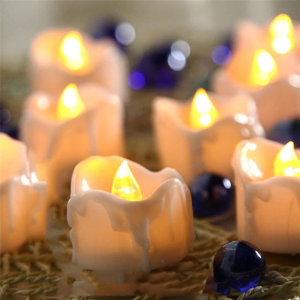 Flammenlose LED Kerzen Teelichter Flackern Weihnachten Feiern W/ Timer Batterie