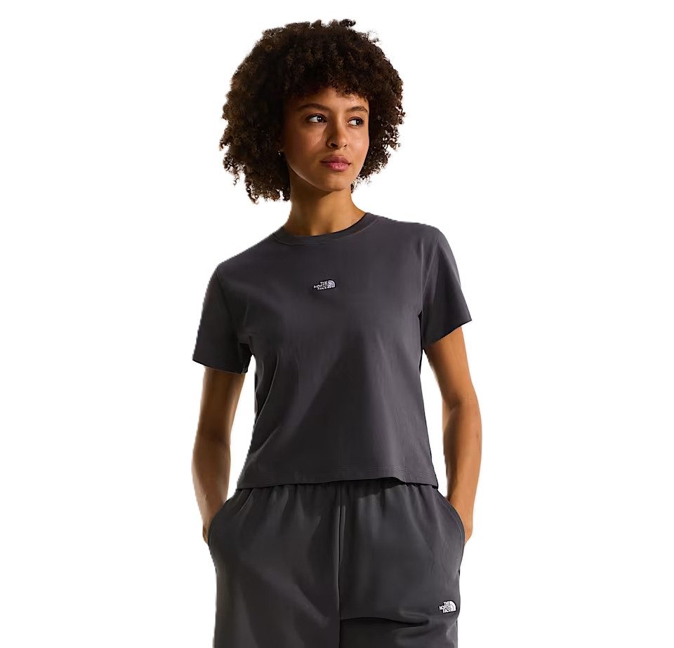 The North Face Kurzarmshirt CUTIE TEE - Cropped Shirt - Crop Top - kurzes T-Shirt - Grau
