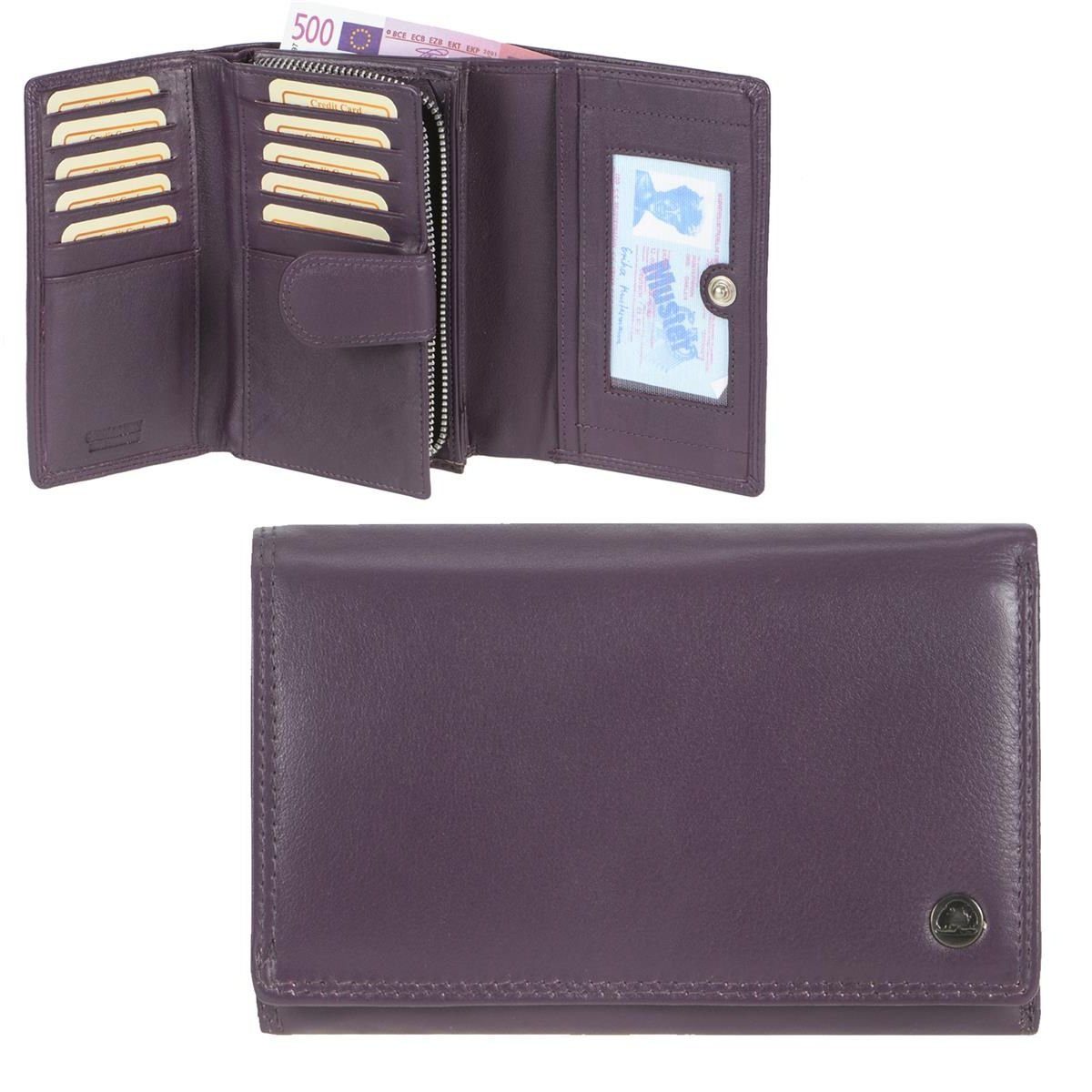 Greenburry Geldbörse Songy Nappa (oA), Damenbörse, Portemonnaie 15x10cm, 10 Kartenfächer purple