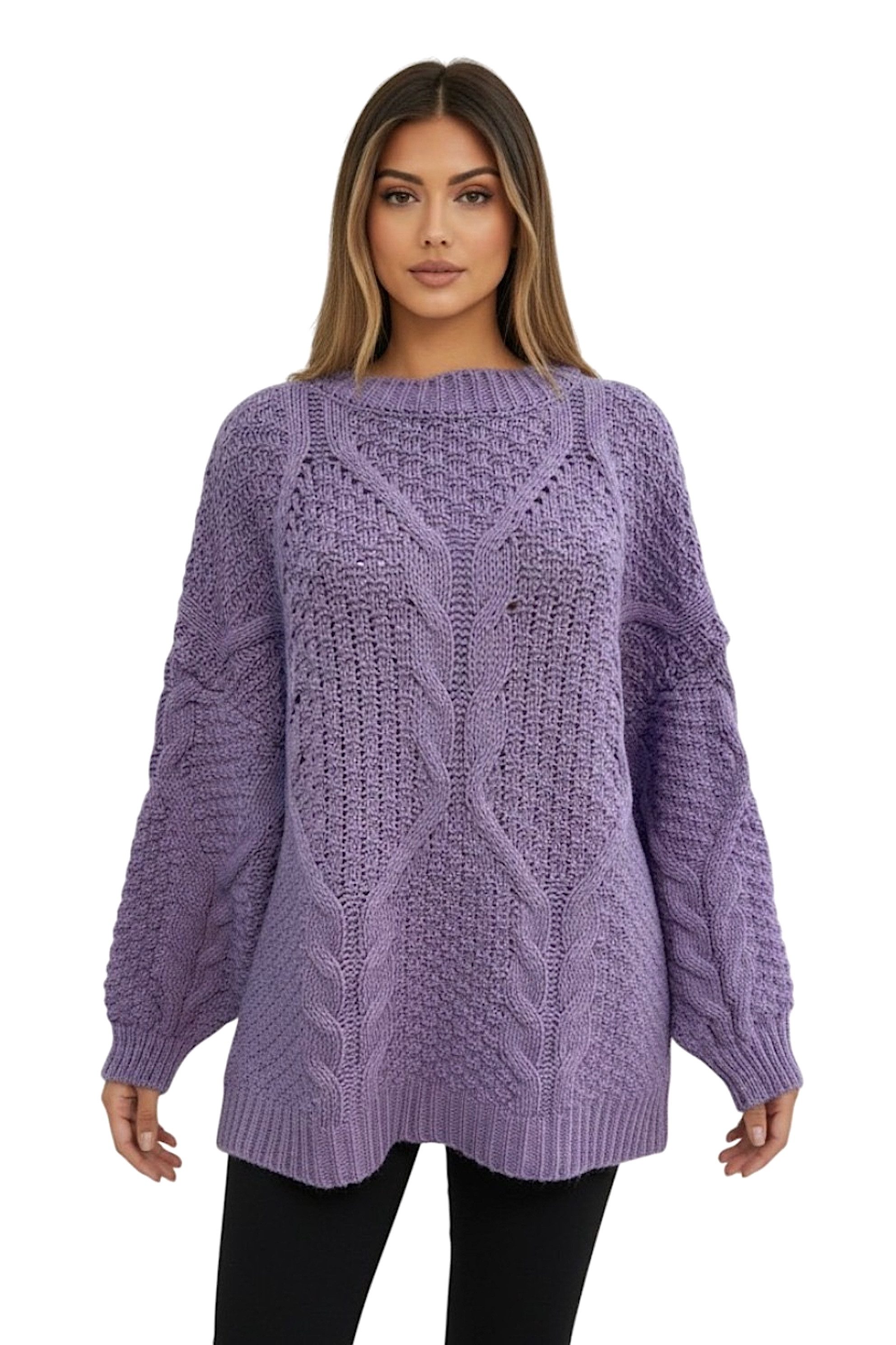 Worldclassca Longpullover WORLDCLASSCA Oversize Strickpulllover Lang Zopf M günstig online kaufen
