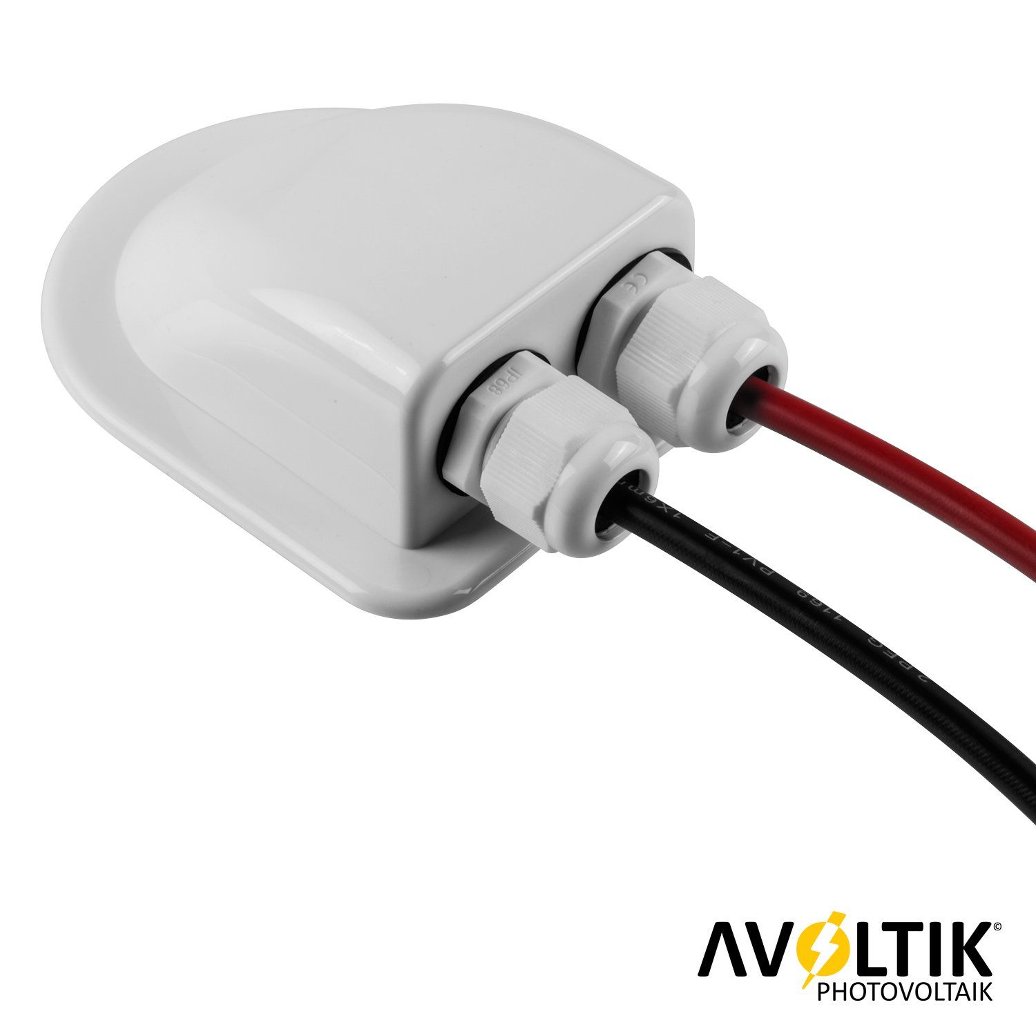 avoltik Wechselrichter Kabelführungsdose Solarpanel PV Dach gebogen ABS wetterfest, (Schwarze oder weiße Kabelbox zur Auswahl, Schwarze oder weiße Kabelbox zur Auswahl), Wählbar in den Farben weiß oder schwarz