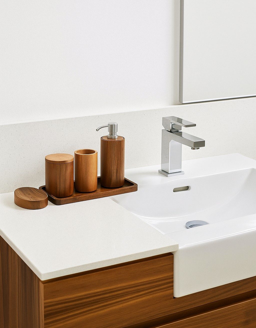 houseproud Badaccessoire-Set Timber Craft Badset aus Akazienholz, 5 tlg., geöltes Akazienholz