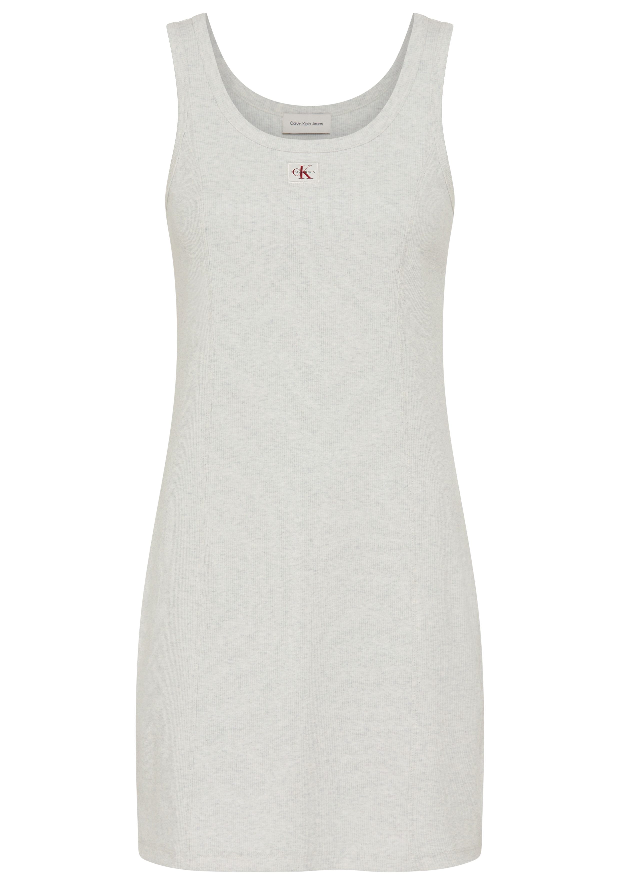 Calvin Klein Jeans Minikleid WOVEN LABEL BABY RIB MINI Figurbetonte Passform mit Rundhalsausschnitt