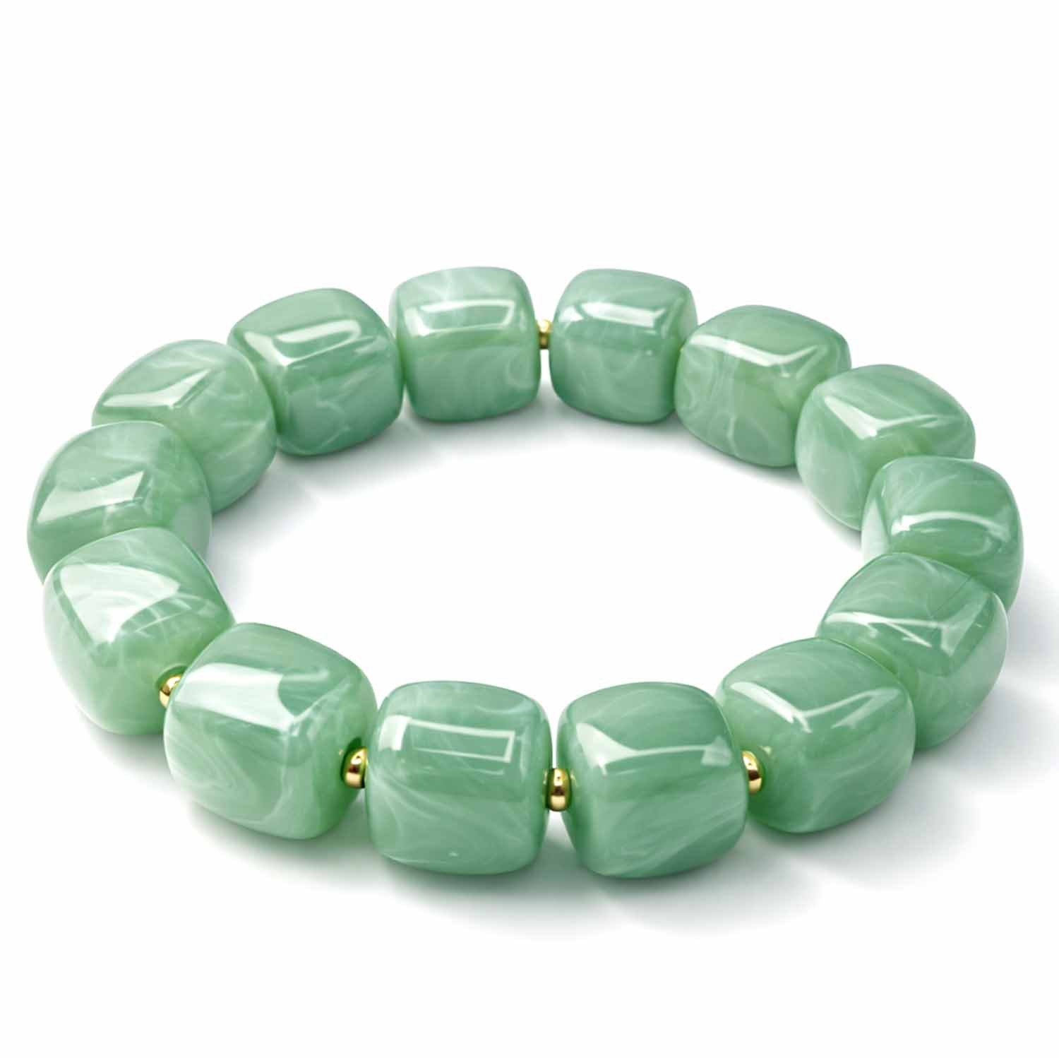 Impala Perlenarmband Mora mit würfelförmigen Acrylperlen – Elastisches Statement Armband