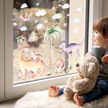 nikima Fensterbild Fensterbilder Dinosaurier selbstklebend