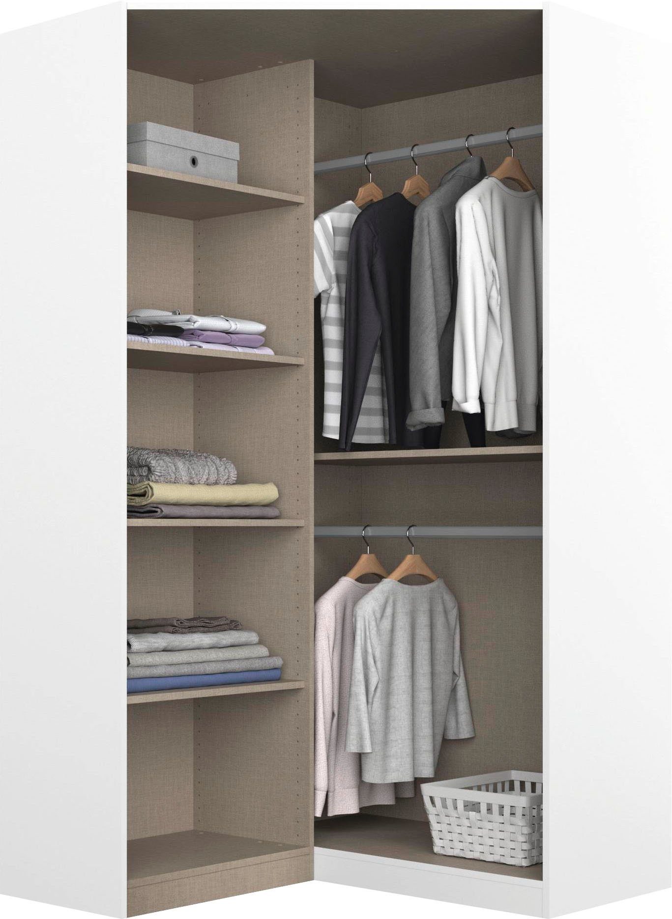 rauch Eckkleiderschrank Kleiderschrank Schrank Ankleidezimmer Schlafzimmer Garderobe NIDDA (mit vollflächig aufgelegtem Spiegel) voll ausgestattet mit großzügig – Bild 4 von 5