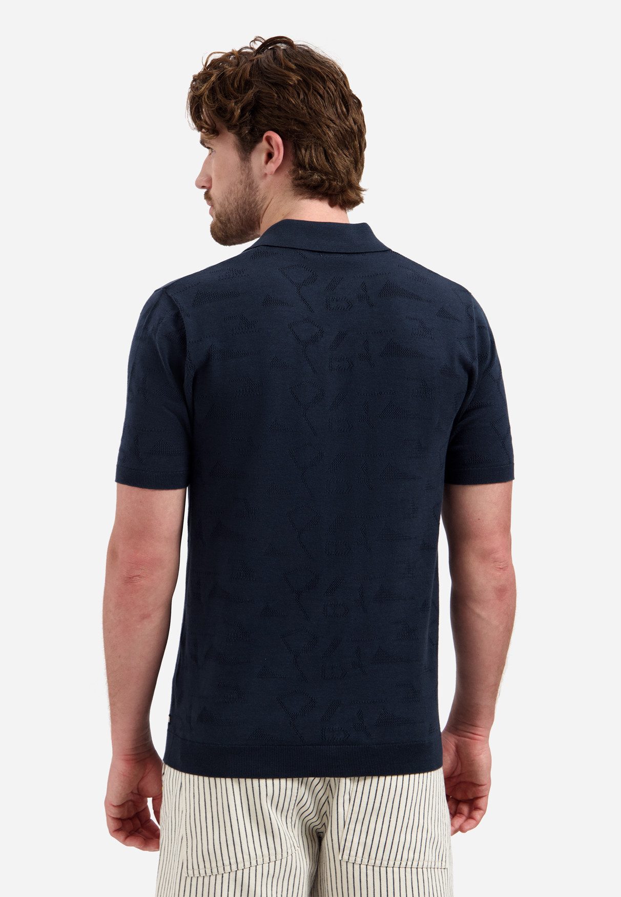 NO EXCESS Poloshirt Pullover Short Sleeve Polo Jacquard