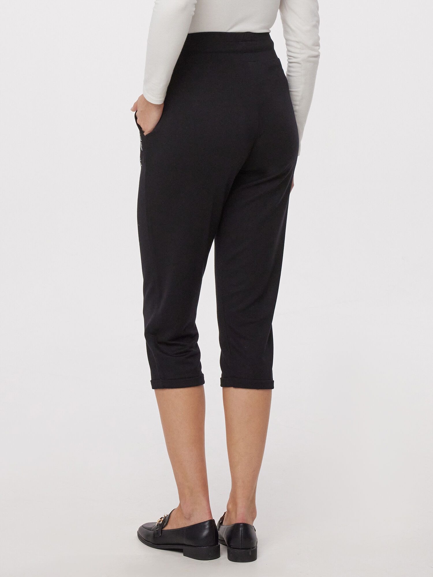 MONACO blue WEEKEND Relax-Caprihose Stoffhose Figurbetont mit Palmenmotiv