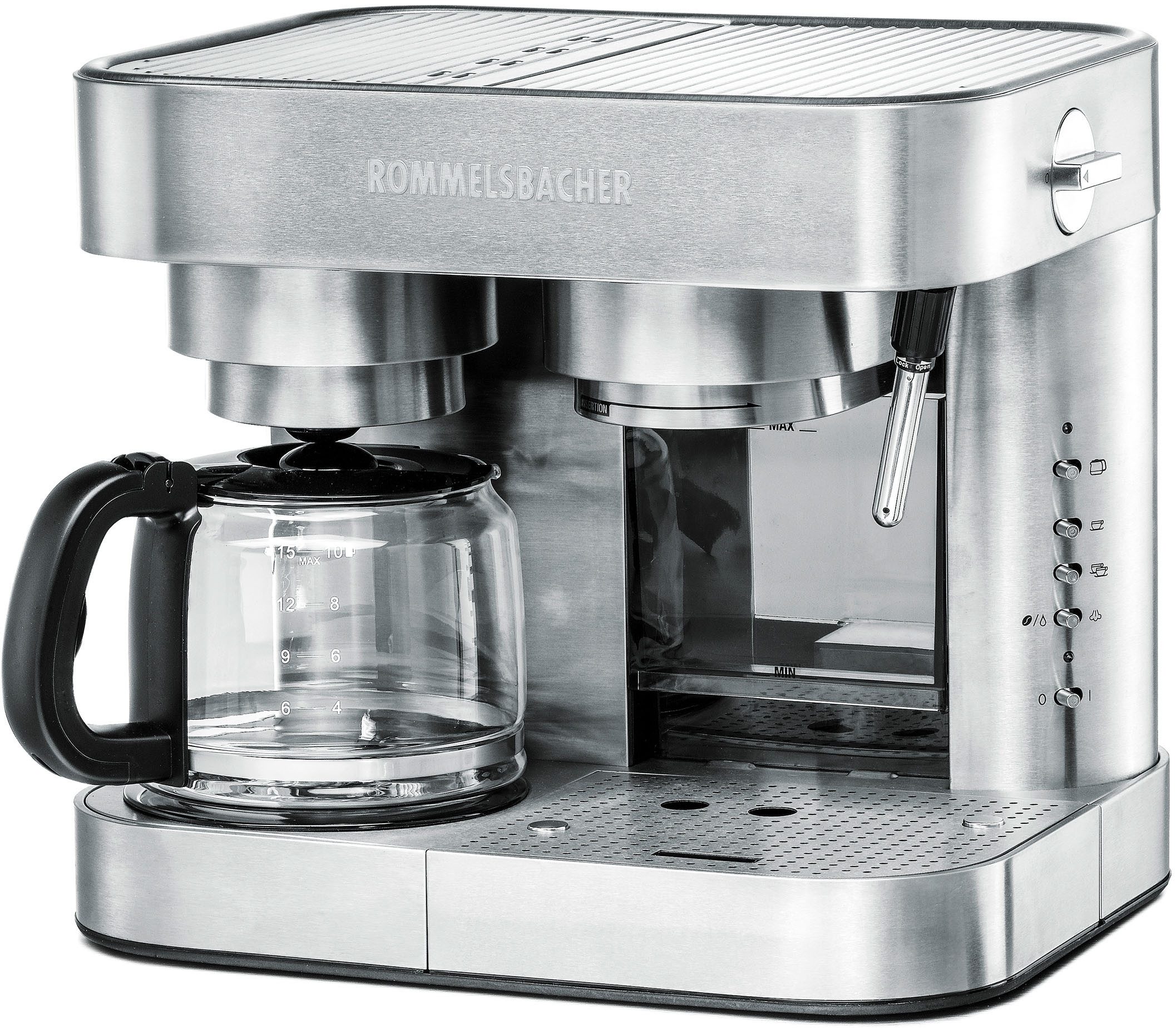 Rommelsbacher Espressomaschine, Kaffeemaschine EKS 3010, 1,25l Kaffeekanne, 1x4