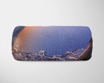 Sinus Art Handtücher Handtuch Strandhandtuch Saunatuch Kuscheldecke mit Fotomotiv Delfin Meer Wasser, Baumwolle-Polyester-Mix (1-St), Handtuch