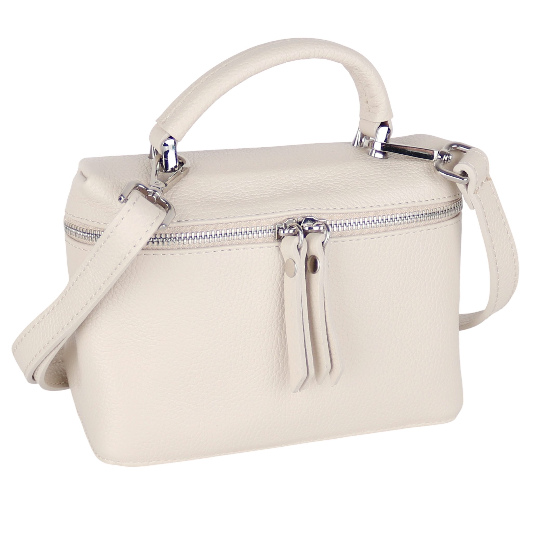 MIRROSI Henkeltasche Damen kleine Tasche aus Echtleder Schultertasche 20x15x8 cm, mit passendem Schulterriemen für vielseitigen Einsatz