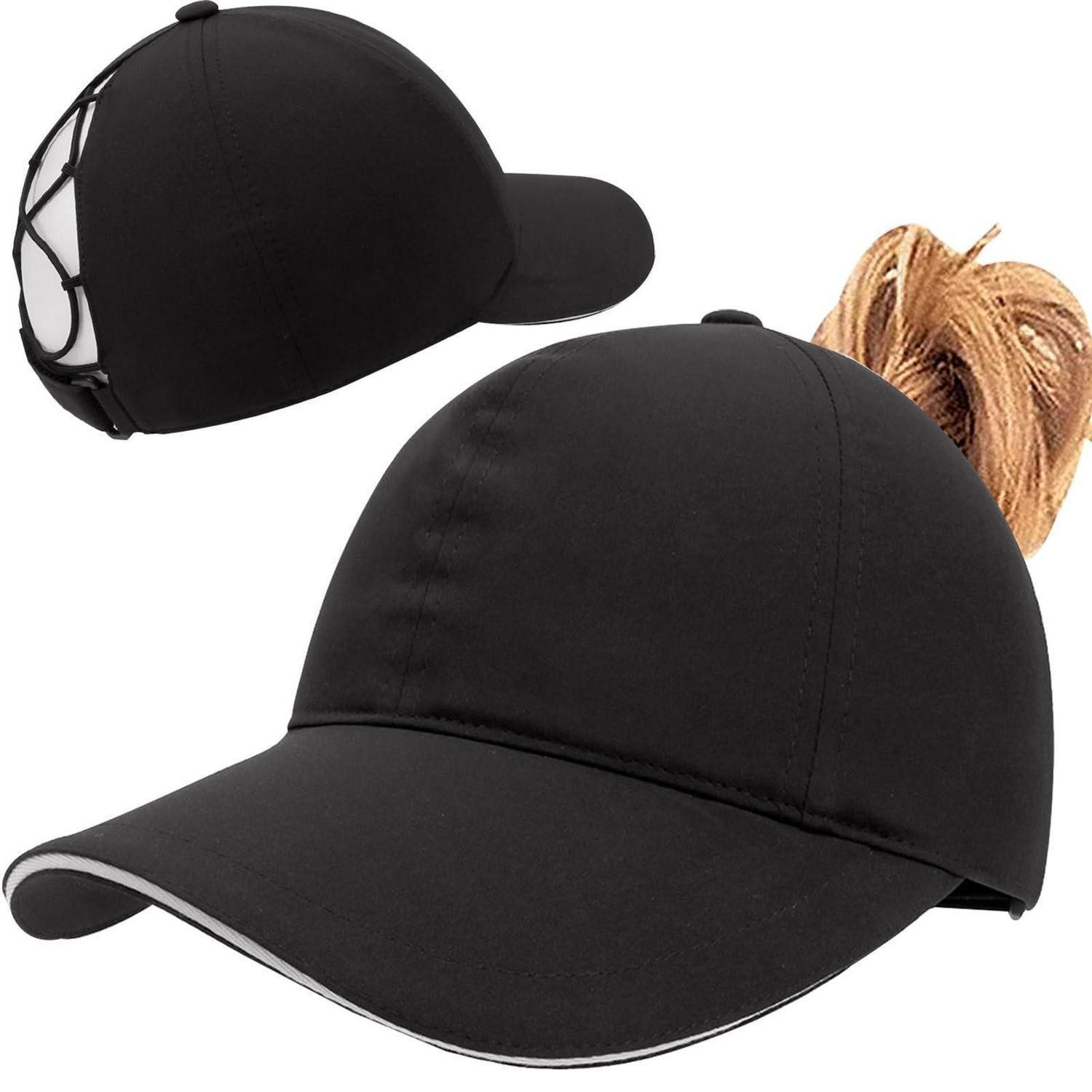 Baseball Cap Baseballkappe Pferdeschwanz Damen einstellbar Dunkelgrau Einheitsgröße