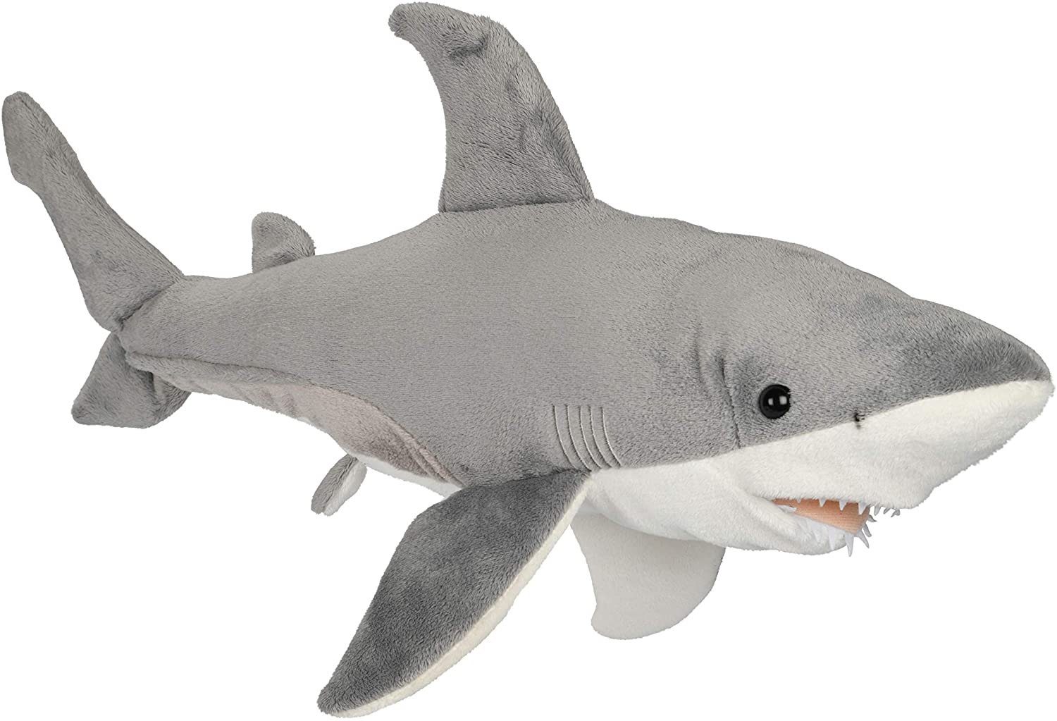 Uni-Toys Kuscheltier Weißer Hai - 50 cm (Довжина) - Plüsch-Fisch - Plüschtier, zu 100 % recyceltes Füllmaterial