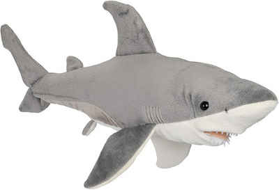 Uni-Toys Kuscheltier Weißer Hai - 50 cm (Länge) - Plüsch-Fisch - Plüschtier, zu 100 % recyceltes Füllmaterial
