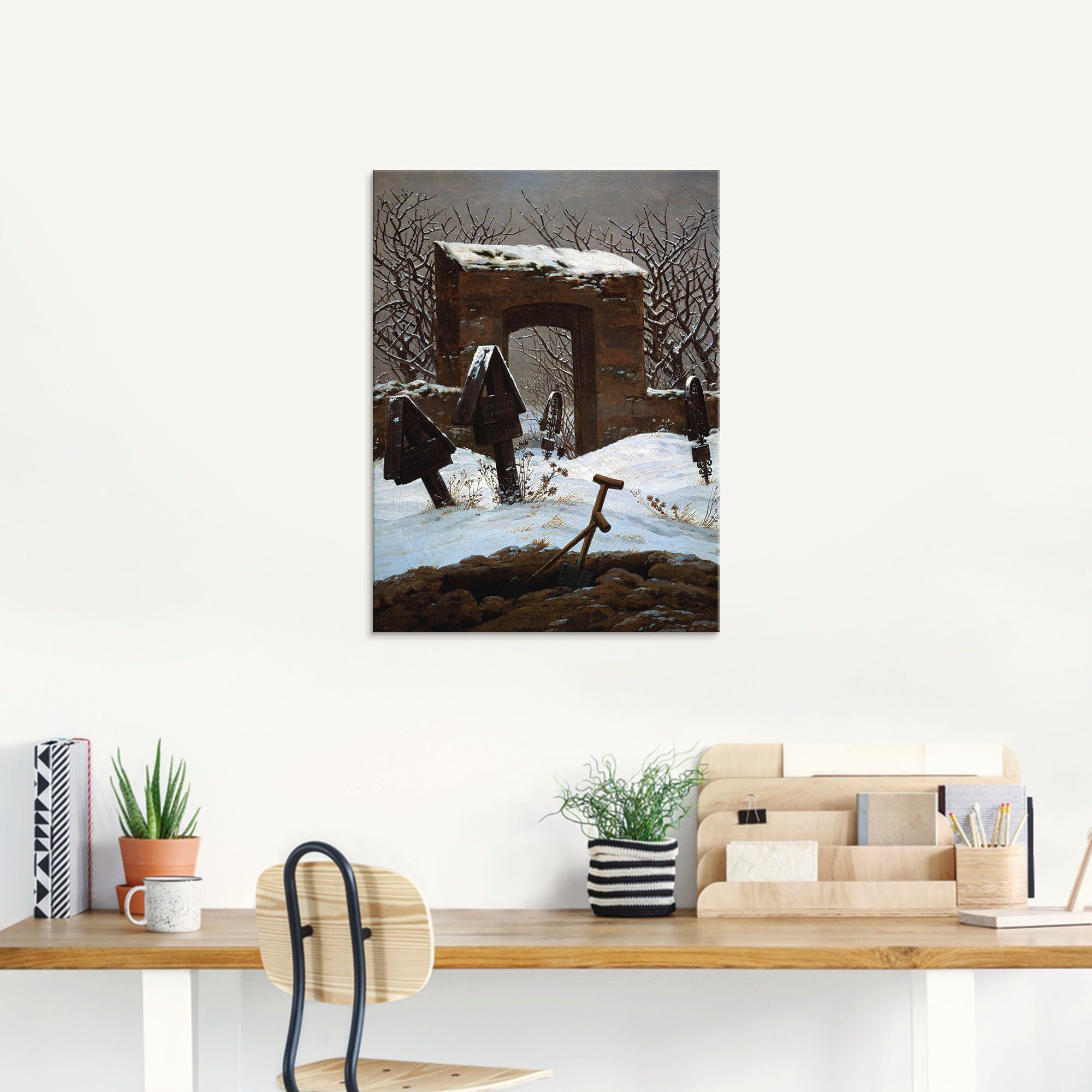 Artland Glasbild »Friedhof im Schnee«, Architektonische Elemente (1 Stück)-kaufen