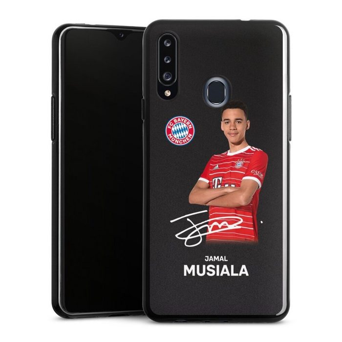 DeinDesign Handyhülle Jamal Musiala Offizielles Lizenzprodukt FC Bayern München Samsung Galaxy A20s Silikon Hülle Bumper Case Handy Schutzhülle