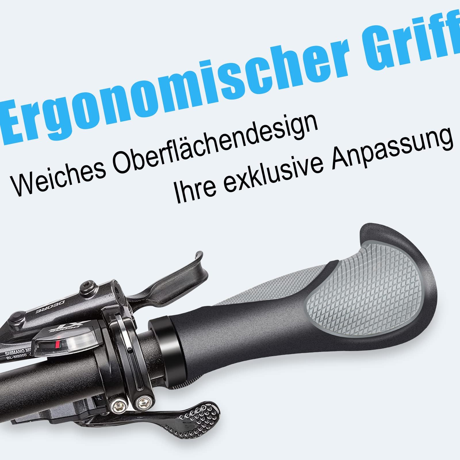 SURFOU Fahrradlenkergriff fahrradgriffe mtb griffe fahrradlenker fahrradgriffe ergonomisch (fahrrad zubehör, lenkergriffe, Ein Paar Fahrradlenkerabdeckungen)