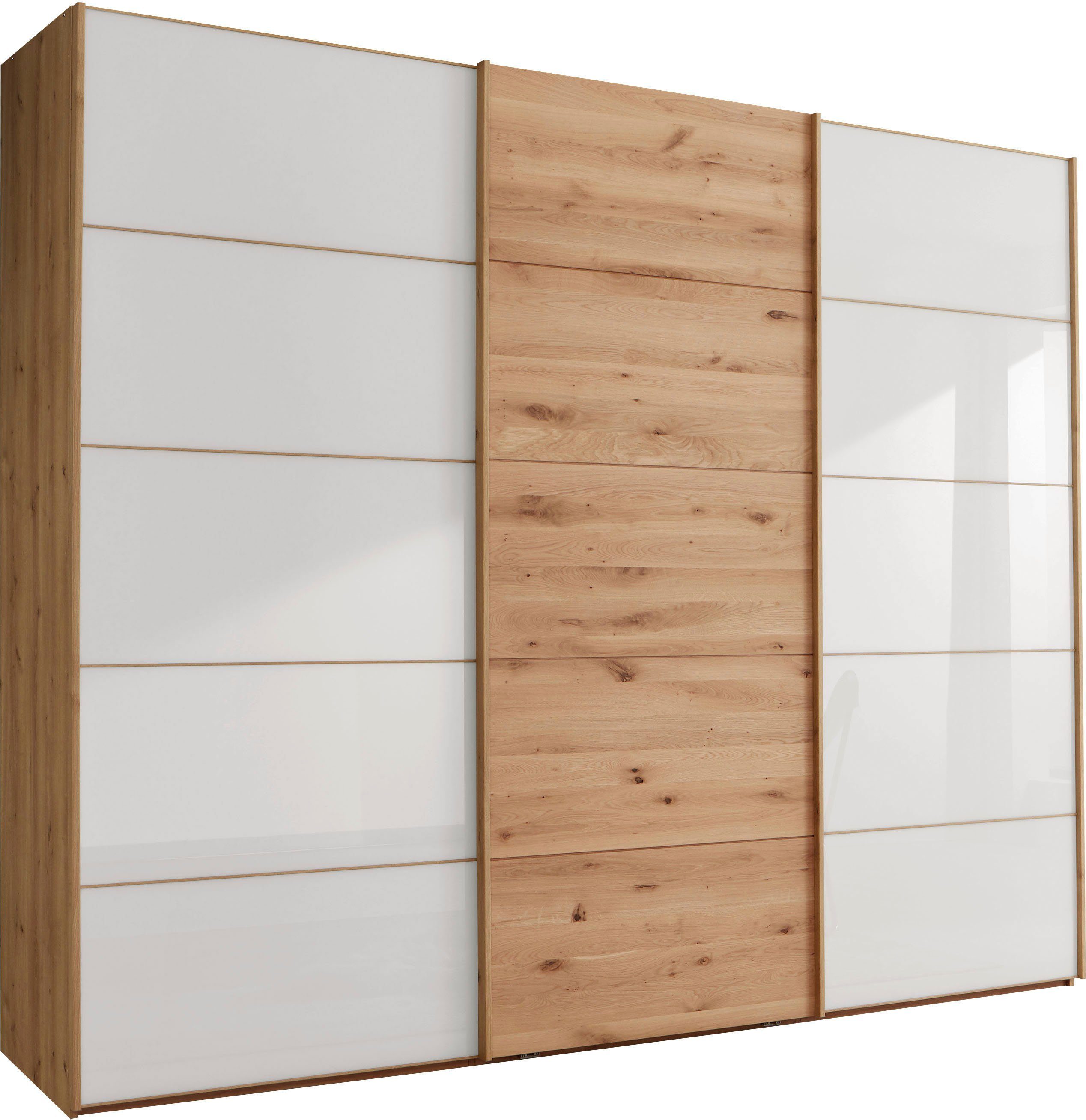 WIEMANN Schwebetürenschrank Cardiff mit massiven Holztüren und Spiegel