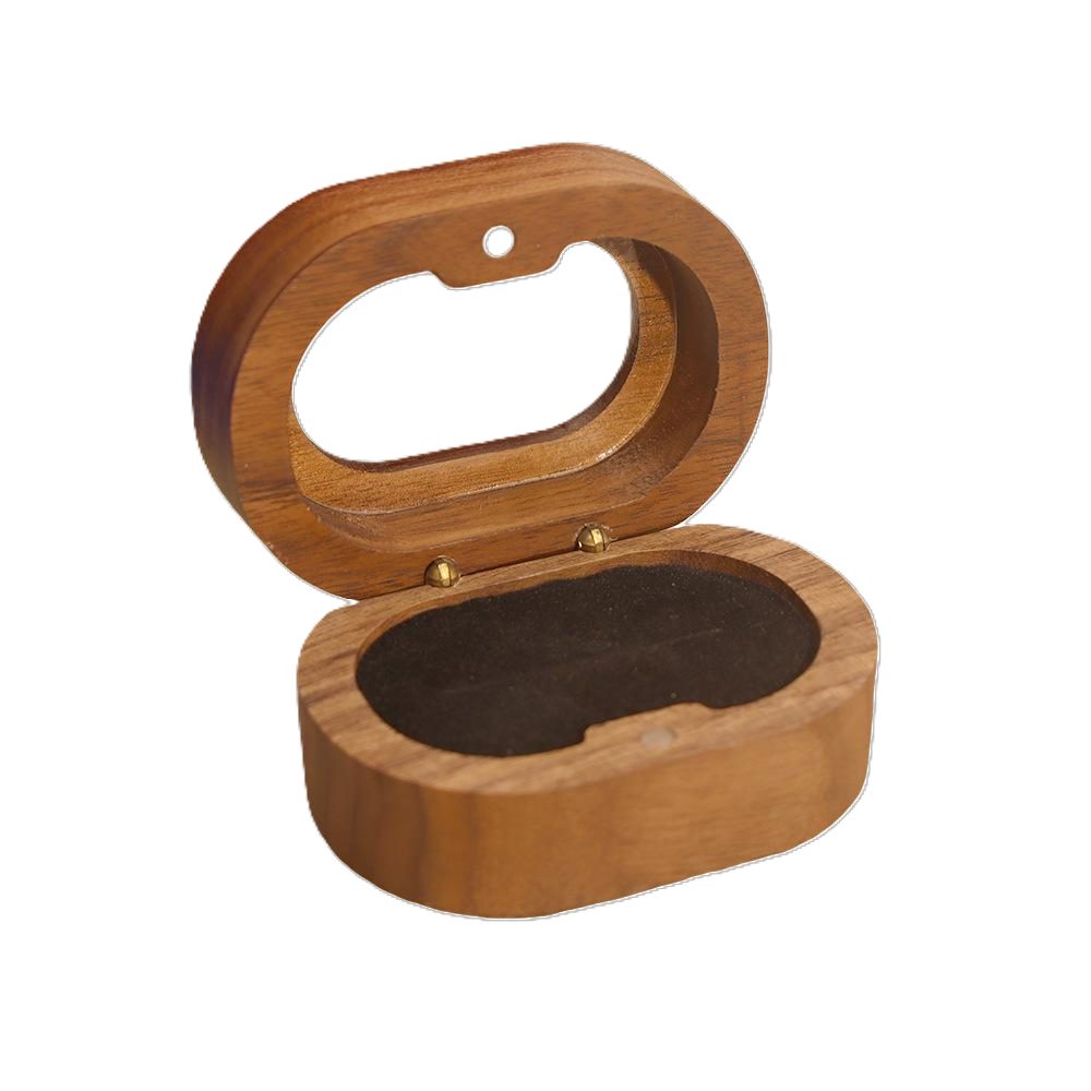 Jumpeak Schmuckkasten Schmuckkästchen Holz,Ringbox Verlobung,Geschenke für Frauen,Walnußholz (rund,elliptisch,quadratisch,portabel,klein,portabel, Schmuckaufbewahrung,Aufbewahrungsbox mit Deckel,Präsentationsbox), Schmuckkästchen,Ringbox Hochzeit 1-2 Ringe,schmuckkästchen klein
