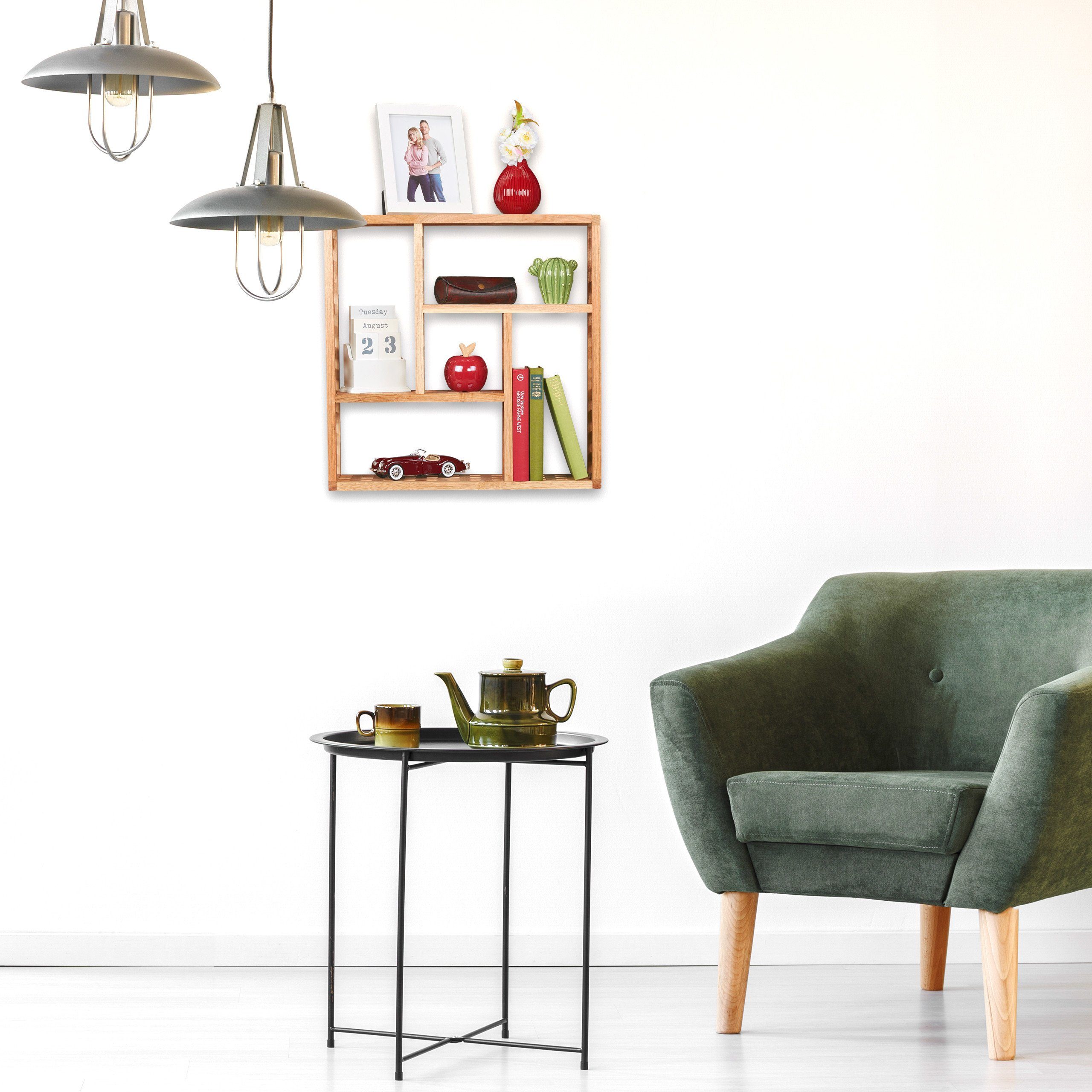 relaxdays Wandregal Walnuss günstig online kaufen
