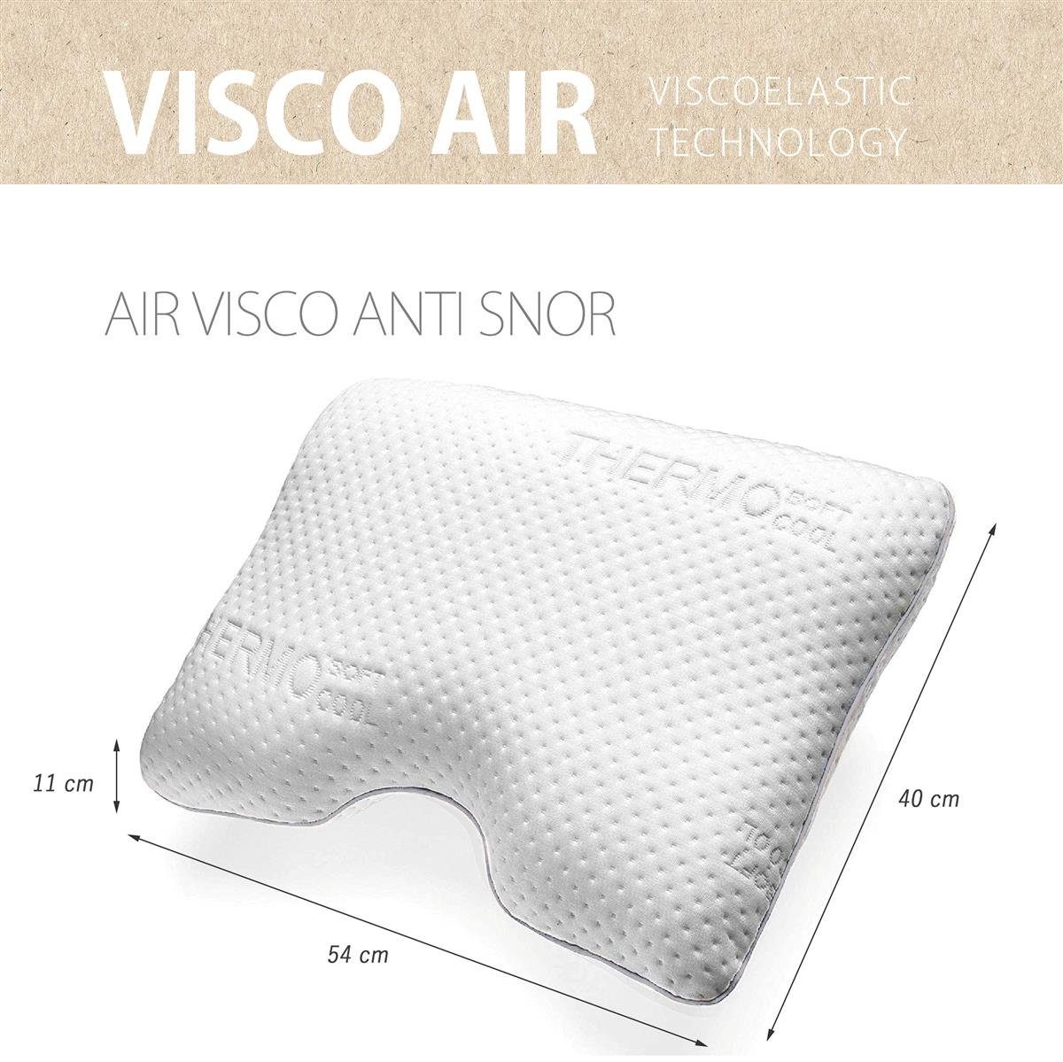 AIR, VISCO Bezug, Design, Bezug: Funktionskissen, SEI Nackenstützkissen Rückenschläfer, orthopädisches Thermoregulierender Bauchschläfer Seitenschläfer,