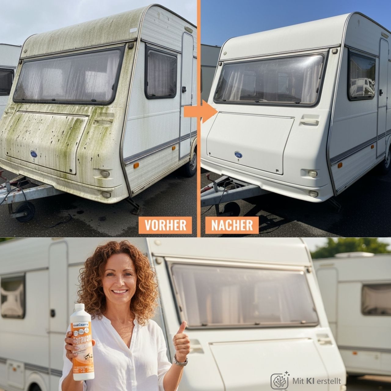 BlueCraft Caravan Reiniger für Wohnmobil & Wohnwagen - extra Premium Konzentrat Auto-Reinigungsmittel (1x 5 L Caravanreiniger für bis zu 105 L Anwendungslösung hoch effektiv gegen Regenstreifen & Schmutz - für Acryl- & Plexiglas)