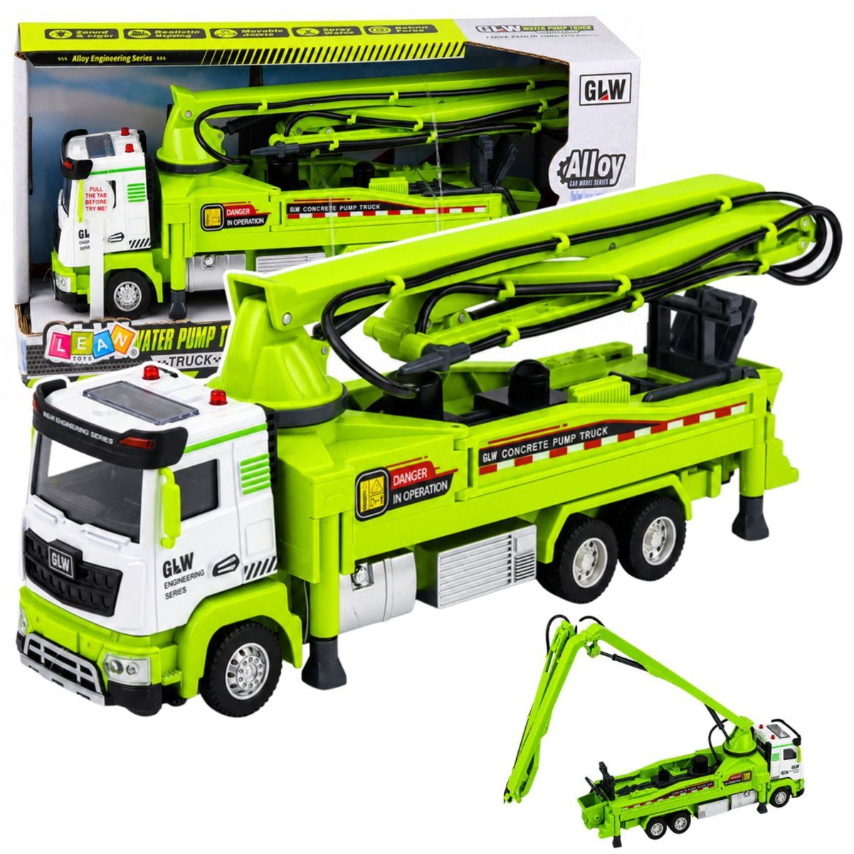 Wisam Spielzeug-Auto Betonpumpenwagen mit Licht, Sound, Wasser, Fahrt 1:40