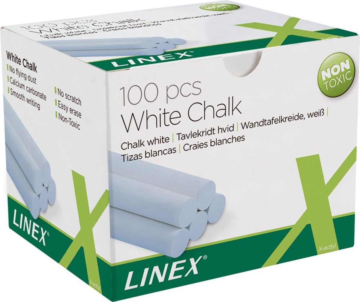 Linex Vokabelheft Tafelkreide rund weiß VE=100 Stück