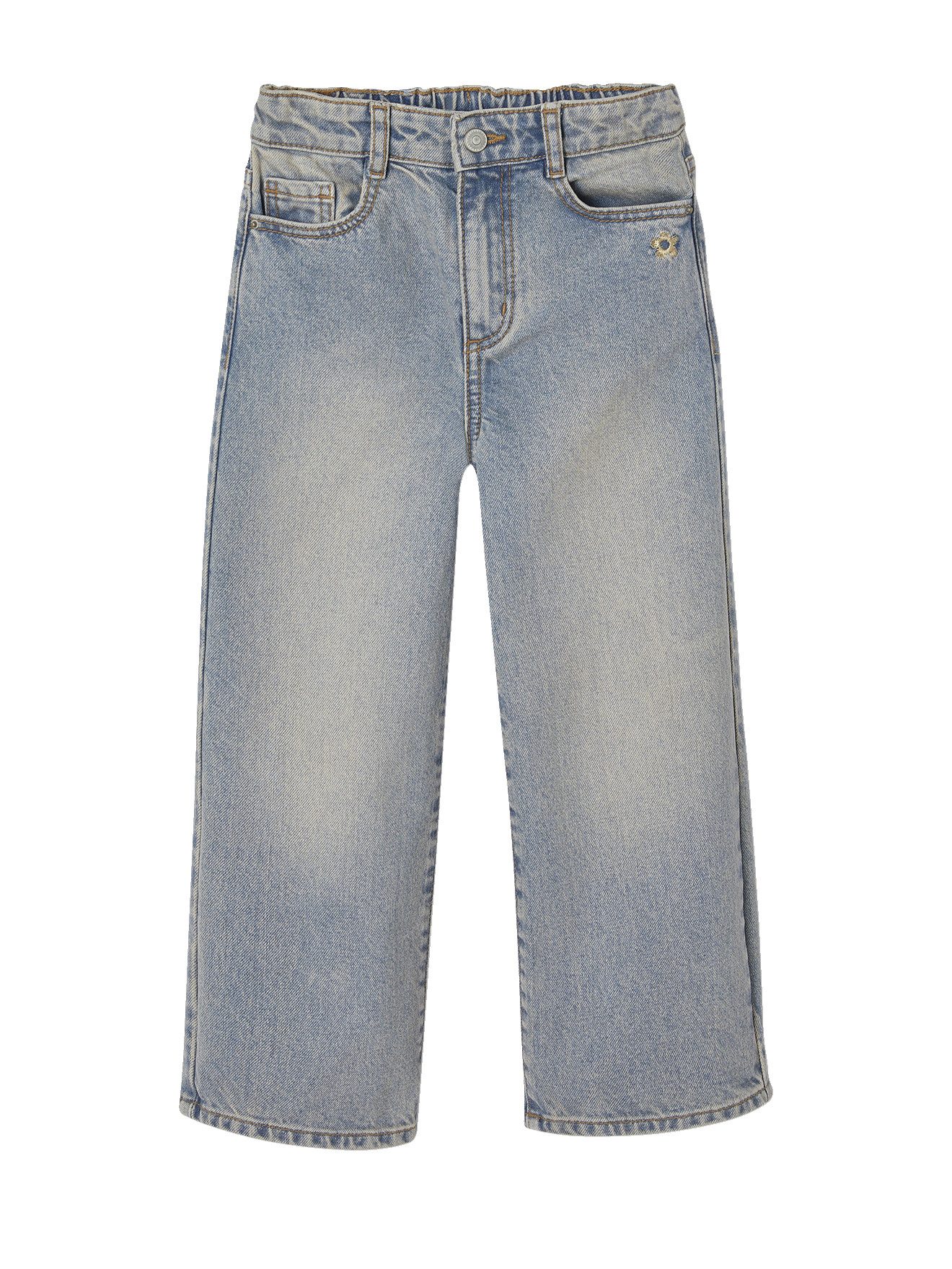 vertbaudet 7/8-Caprijeans Weite Mädchen Jeans mit Dehnbund Bundweite verstellbar