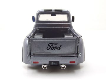 JADA Modellauto Ford F-100 Custom Pick Up 1956 grau schwarz Modellauto 1:24 Jada Toys, Maßstab 1:24