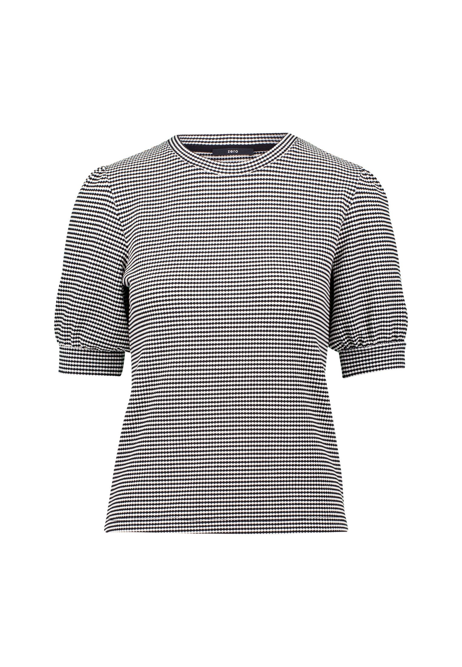 Zero Kurzarmshirt Damen Strukturshirt mit kurzen Puffärmeln (1-tlg) struktu günstig online kaufen