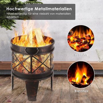 TLGREEN Feuerschale, Feuerschalen für den Garten, 58x45x42cm Feuerkorb, Feuerstelle